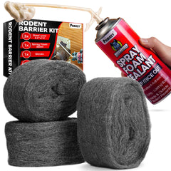 PAMAZY Rodent Barrier Kit packaging with steel wool and foam