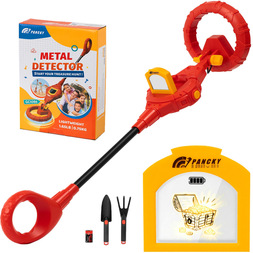 PANCKY Kids Metal Detector front view with red design