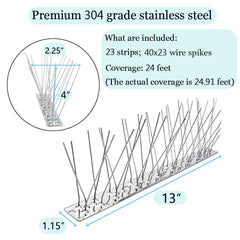 PANGCH Bird Spikes in packaging with dimensions shown
