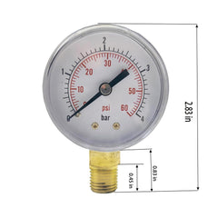 PAOSDKSUI Water Pressure Gauge installed on a Ha-yward filter