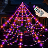 partyMoonet Halloween Giant Spider Web Lights 200 inch with LED bulbs