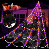 partyMoonet Halloween Giant Spider Web Lights with 200 LED bulbs