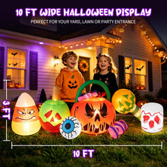 Partyotu 10FT inflatable ghost in garden setting
