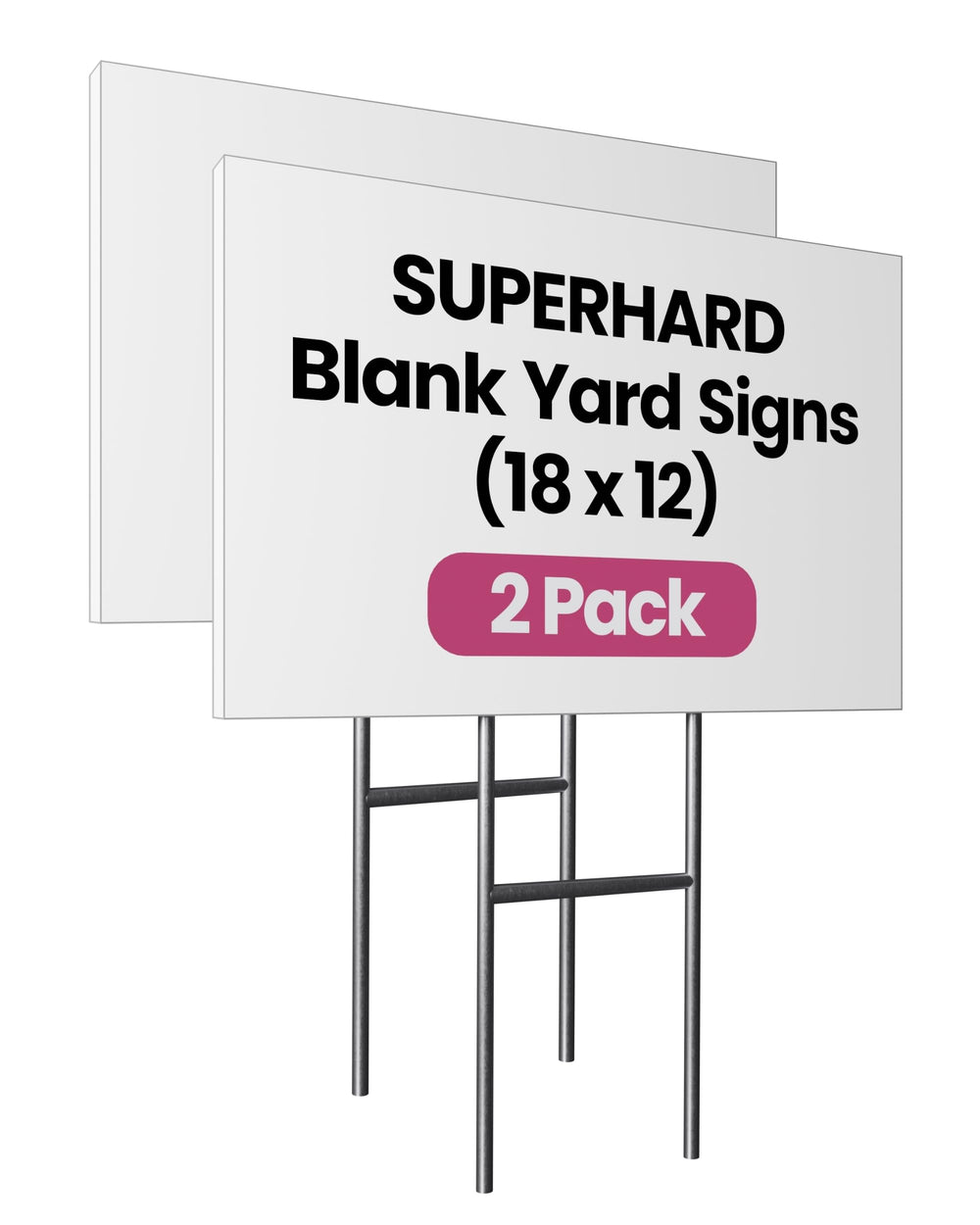 PartyPrints yard sign 18x12 front view with H stake