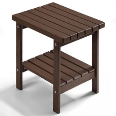 PASAMIC Outdoor Side Table, brown, front view