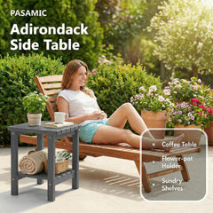 PASAMIC Outdoor Side Table Grey, top view