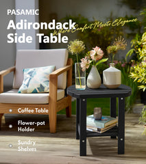 PASAMIC Outdoor Side Table side view showing stable structure