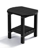 PASAMIC Outdoor Side Table with 2-Tier design in Black front view