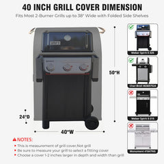 PasWith grill cover showing waterproof fabric detail
