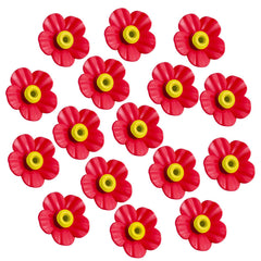 Patelai 16 Hummingbird Feeder Replacement Flowers pack of 16 in red
