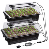 Patigrow 80-Cell Seed Starter Kit with black humidity dome and grow light