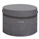 PATIOASIS Round Fire Pit Cover 32'' grey front view