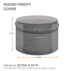 PATIOASIS Round Fire Pit Cover 32'' grey with handle