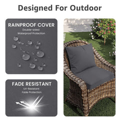 PatioGlow grey outdoor chair cushions side view