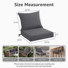 PatioGlow outdoor back cushion, 25 inches wide, grey