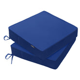 PatioGlow Outdoor Chair Cushion set of 2 in blue, front view