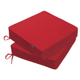 PatioGlow Outdoor Chair Cushion set of 2 in red, front view