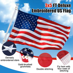 Patriotic star-shaped finial on top of the flagpole