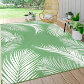 Pauwer Outdoor Rug 6x9 Leaf Green front view