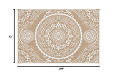Pauwer Outdoor Rug 6x9 paisley brown back view