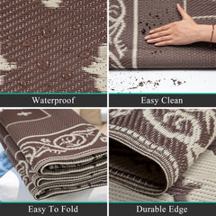 Pauwer Outdoor Rug 6x9 placed on a patio