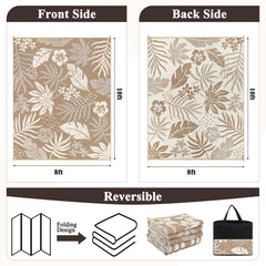 Pauwer Outdoor Rug 8x10 Floral Brown reverse side