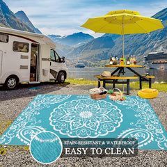 Pauwer Outdoor Rug 9x12 with carrying bag