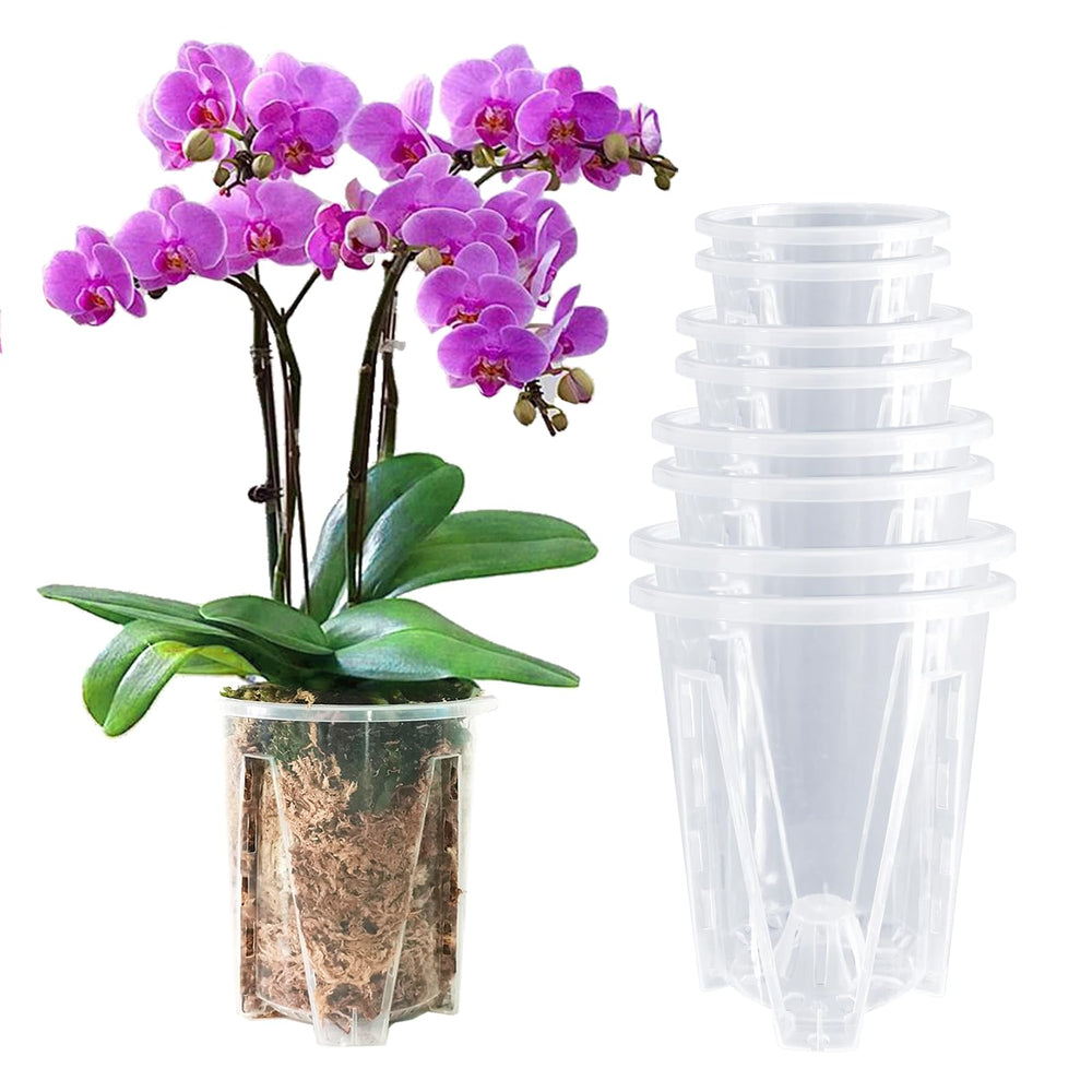 pavtner Orchid Pots 8 Pack with clear design and various sizes