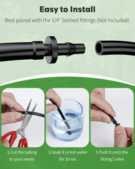 Pawfly 500 ft drip irrigation tubing with barbed fittings