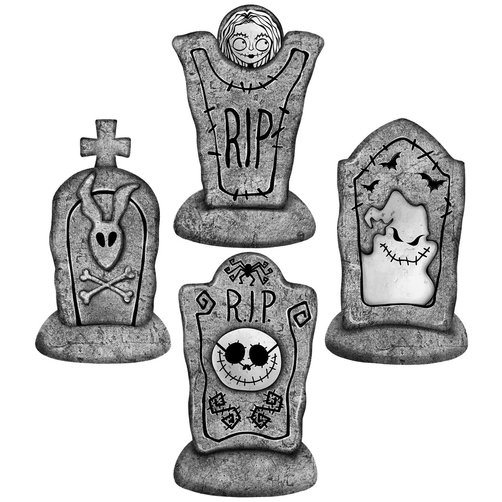 Pawliss Halloween tombstone yard sign front view, stone grey, 16.5 inches tall