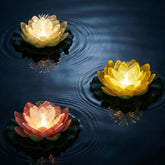 pearlstar Waterproof Floating Lotus Light pack of 3 with warm light