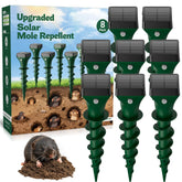 Peepst Solar Powered Mole Repellent Green Stake Front View
