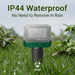 Peepst Solar Powered Mole Repeller installation in garden soil