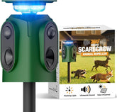 Peepst Solar Powered Ultrasonic Animal Repeller front view in Lemon colour