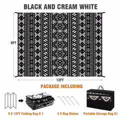 Pendolr Outdoor Rug 9'x12' rolled up for portability