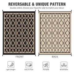 Pendolr outdoor rug spread out on a patio