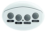 Pentair iS4 Four-Function Spa-Side Remote front view with 100 ft cord