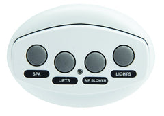 Pentair iS4 Four-Function Spa-Side Remote front view with 100 ft cord