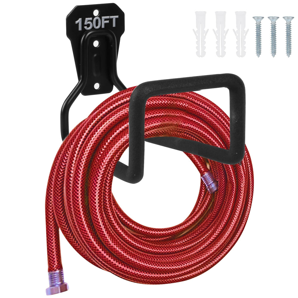 PeoMev wall mounted garden hose holder in black