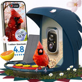 PerchMe Smart Bird Feeder with Camera, navy blue front view