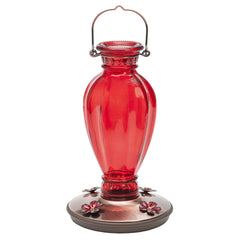 Perky-Pet Daisy Vase Hummingbird Feeder with red luster finish