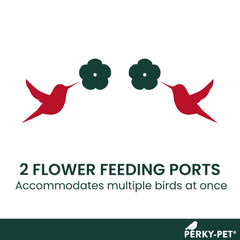 Perky-Pet Hummingbird Feeder mounted on a window using suction cups