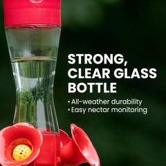 Perky-Pet hummingbird feeder with flower-shaped feeding ports