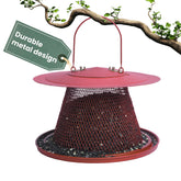 Perky-Pet Red Cardinal Wild Bird Feeder front view with circular seed tray
