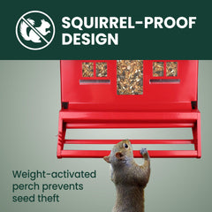 Perky-Pet Squirrel-Be-Gone II Bird Feeder side view showing locking lid
