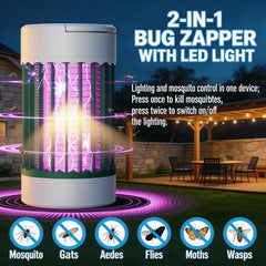 PestMentor Bug Zapper in a tent setup with insects nearby