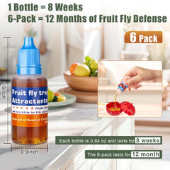 Pestvanish Fruit Fly Trap Refill Liquid displayed on a kitchen counter