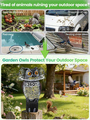 Pestvanish Owl Decoy 360° rotating head detail