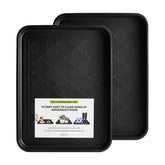 PETABBY Boot Tray black front view with raised outer lip