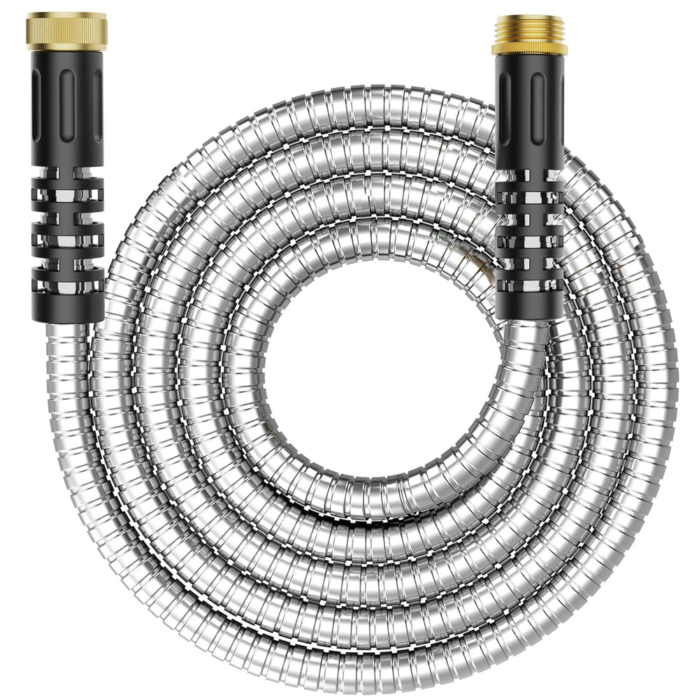 PETSWI 10ft stainless steel garden hose front view